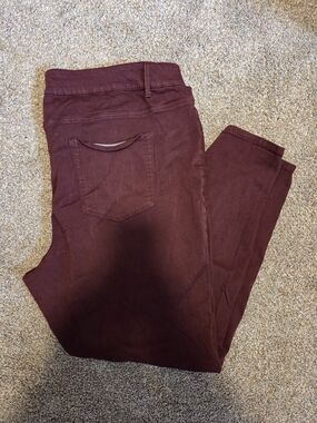 Maurices Maroon High-Waist Skinny Pants
